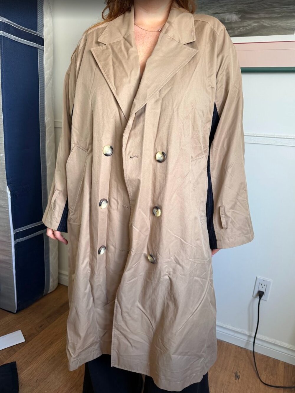 ZARA beige and navy trench coat